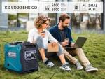 Konner&Sohnen Dual Fuel Inverter Generator - 5500W, 120/240V, Portable and Lightweight, Super Quiet with CO Sensor and Fuel-Efficient Technology, Gas & LPG Powered (German brand,model:KS 6000iEHS CO)