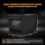 YAFFEY Generator Cover 24”L x 18”W x 20”H, Fits Most 3000-5000W Generators, Heavy-Duty Waterproof Oxford Fabric, Windproof with Zipper Closure for Outdoor Protection