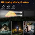 Durecopow Solar Charger Power Bank 20,000mAh, Portable Charger, 4 Cables 3 Ports Fast Charging External Battery Pack with USB C for Cell Phones, Solar Panel Charger with Dual Flashlight for Camping