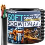 10 Gauge 4 Conductor SOOW Bulk Cable - 50 Feet