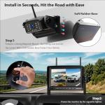 ZEROXCLUB Magnetic Wireless RV Backup Camera System: 7" HD 1080P DVR Monitor with 2-Rear Camera, DVR Monitor & IR Night Vision, Portable Rechargeable Camera for RV/Trailer/Fifth Wheels/Camper BC702