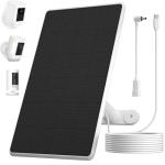 Solar Panel for Ring Camera,6W Solar Charger for Ring Stick Up Cam&All-New Spotlight Cam Outdoor Wireless Battery Series,Fast Charging,Adjustable Mount,10ft/3m Cable,USB-C to Barrel Plug Adapter