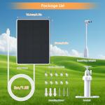 Solar Panel for Ring Camera,6W Solar Charger for Ring Stick Up Cam&All-New Spotlight Cam Outdoor Wireless Battery Series,Fast Charging,Adjustable Mount,10ft/3m Cable,USB-C to Barrel Plug Adapter