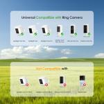 Solar Panel for Ring Camera,6W Solar Charger for Ring Stick Up Cam&All-New Spotlight Cam Outdoor Wireless Battery Series,Fast Charging,Adjustable Mount,10ft/3m Cable,USB-C to Barrel Plug Adapter