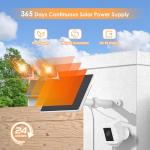 Solar Panel for Ring Camera,6W Solar Charger for Ring Stick Up Cam&All-New Spotlight Cam Outdoor Wireless Battery Series,Fast Charging,Adjustable Mount,10ft/3m Cable,USB-C to Barrel Plug Adapter