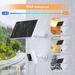 Solar Panel for Ring Camera,6W Solar Charger for Ring Stick Up Cam&All-New Spotlight Cam Outdoor Wireless Battery Series,Fast Charging,Adjustable Mount,10ft/3m Cable,USB-C to Barrel Plug Adapter