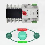 Dual Power Automatic Transfer Switch - 4P 100A 220V Changeover Switch with Automatic Transfer and Electronic Power Circuit Breaker