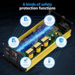 XWJNE 1200 Watt Pure Sine Wave Inverter 12V DC to 120V AC 2400W Peak Power with LED Display for RV Car Truck Off-Grid Solar Power