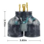 ElecStream Tech NEMA L6-30 Splitter Adapter，250Volt Twist Lock Male Plug L6-30P to (2) L6-30R Female Receptacle，Generator 30AMP 3-Prong Locking (L6-30P/2* L6-30R Clean Black)