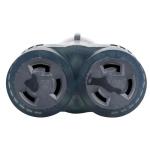 ElecStream Tech NEMA L6-30 Splitter Adapter，250Volt Twist Lock Male Plug L6-30P to (2) L6-30R Female Receptacle，Generator 30AMP 3-Prong Locking (L6-30P/2* L6-30R Clean Black)