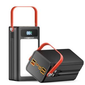 Portable Power Bank Station 99Wh Outdoor Generator LCD Display Backup Phone Battery Pack Portable PD Fast Charger for Laptop Cellphone Travel Camping Home Use with Full Flashlight