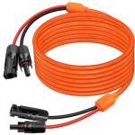 XRDS -RF Solar Extension Cable 25FT, 14AWG Tinned Copper with Solar Panel Connectors, 10AWG Red & Black Branch Wires, Heavy Duty Outdoor Power Cord for RV, Inverter, Generator, Off-Grid System