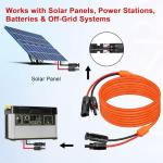 XRDS -RF Solar Extension Cable 25FT, 14AWG Tinned Copper with Solar Panel Connectors, 10AWG Red & Black Branch Wires, Heavy Duty Outdoor Power Cord for RV, Inverter, Generator, Off-Grid System