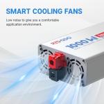 Redodo Pure Sine Wave Inverter 1000W Convert DC 12V to AC 110V, Monitoring Screen Showing Real-Time Status, for Off-Grid Solar Power System, RV, Home Backup Power