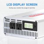 Redodo Pure Sine Wave Inverter 1000W Convert DC 12V to AC 110V, Monitoring Screen Showing Real-Time Status, for Off-Grid Solar Power System, RV, Home Backup Power