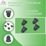 NIUQIUP 4-Pack AAA Igniter Button Caps with Springs - Replacement Push Button for Gas Fire Pit, BBQ Grill, Barbecue Spark Generator - Includes Mounting Threads (18mm)