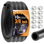 Taxutor 3/8 Inch ID Fuel Hose 10FT - Professional Grade SAE 30R7 Kit with 10 Clamps - High Pressure 300PSI for Gas, Oil, Diesel Lines in Cars, Boats, Generators