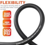 Taxutor 3/8 Inch ID Fuel Hose 10FT - Professional Grade SAE 30R7 Kit with 10 Clamps - High Pressure 300PSI for Gas, Oil, Diesel Lines in Cars, Boats, Generators