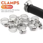 Taxutor 3/8 Inch ID Fuel Hose 10FT - Professional Grade SAE 30R7 Kit with 10 Clamps - High Pressure 300PSI for Gas, Oil, Diesel Lines in Cars, Boats, Generators