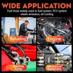 Taxutor 3/8 Inch ID Fuel Hose 10FT - Professional Grade SAE 30R7 Kit with 10 Clamps - High Pressure 300PSI for Gas, Oil, Diesel Lines in Cars, Boats, Generators