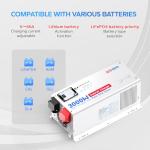 Redodo 3000w Pure Sine Wave Inverter Charger 12V DC to 120V AC Surge 9000w w/Remote Control for Off-Grid Solar RV Boat Home, Compatible with Lithium & Various Batteries