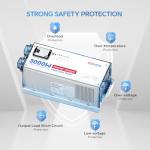 Redodo 3000w Pure Sine Wave Inverter Charger 12V DC to 120V AC Surge 9000w w/Remote Control for Off-Grid Solar RV Boat Home, Compatible with Lithium & Various Batteries