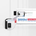 Redodo 3000w Pure Sine Wave Inverter Charger 12V DC to 120V AC Surge 9000w w/Remote Control for Off-Grid Solar RV Boat Home, Compatible with Lithium & Various Batteries