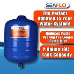 SEAFLO 2 Gallon Pre-Pressurized Accumulator Expansion Tank – Reduces Pump Cycling, Smooth Water Flow, 87 PSI, 3/4" MNPT, Compact Design for RV, Marine, Boat & Off-Grid Systems – 4-Year Warranty
