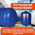 SEAFLO 2 Gallon Pre-Pressurized Accumulator Expansion Tank – Reduces Pump Cycling, Smooth Water Flow, 87 PSI, 3/4" MNPT, Compact Design for RV, Marine, Boat & Off-Grid Systems – 4-Year Warranty