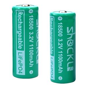 funkawa (2-Pack) 18500 3.2V LiFePO4 Solar Batteries, shockli 18500 3.2 Volt 1100mAh Rechargeable Solar Battery for Outdoor Solar Lights (Not AA Battery)