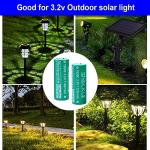 funkawa (2-Pack) 18500 3.2V LiFePO4 Solar Batteries, shockli 18500 3.2 Volt 1100mAh Rechargeable Solar Battery for Outdoor Solar Lights (Not AA Battery)
