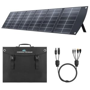 Ecosonique 200W Portable Solar Panel for Power Stations, Foldable & Lightweight with Kickstand, USB-C PD3.0 & USB-A QC3.0, MC4 & Multi-Output for Solar Generators, RVs, Camping, and Outdoor Use