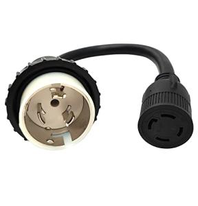 Parkworld 886283 Marine Shore Power 50A SS2-50 Plug Male to Generator Locking 30A L14-30 Receptacle Female