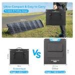 Ecosonique 200W Portable Solar Panel for Power Stations, Foldable & Lightweight with Kickstand, USB-C PD3.0 & USB-A QC3.0, MC4 & Multi-Output for Solar Generators, RVs, Camping, and Outdoor Use