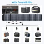 Ecosonique 200W Portable Solar Panel for Power Stations, Foldable & Lightweight with Kickstand, USB-C PD3.0 & USB-A QC3.0, MC4 & Multi-Output for Solar Generators, RVs, Camping, and Outdoor Use