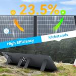 Ecosonique 200W Portable Solar Panel for Power Stations, Foldable & Lightweight with Kickstand, USB-C PD3.0 & USB-A QC3.0, MC4 & Multi-Output for Solar Generators, RVs, Camping, and Outdoor Use