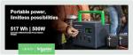Schneider OffGrid Portable Power Station 500, 517Wh Portable Solar Generator for Camping or Home, PPS500, Wireless phone charger, solar generator options