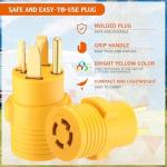 Kanayu 30 Amp Welder Adapter Compatible with NEMA 6-50P to L14-30R, 50 A 6-50P Male to 30A L14-30R Female, 3 Prong Welding Outlet to 4 Prong Generator Locking Plug Generator to Welder Adapter