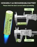 Howardly 1.2v AA Ni-MH Rechargeable Battery, Double A 900mAh 1.2V Rechargeable Battery Pre-Charged, High Capacity for Outdoor Solar Lights, Lawn Lamps, String Light (AA-900mAh-12pack