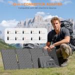 Powkey Solar Powered Generator,200W Portable Solar Generator Power Station with Solar Panels 40W,146Wh Generator Power Bank with 2 AC Outlet 110V Pure Sine Wave for Outdoor Camping Emergency Home