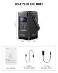 240W Portable Power Station 153.6WH Solar Generator, GRECELL LiFePO4 Battery Dual Way 100W PD, Portable Power Bank with Integrated Stand for Outdoors, Camping, Travel (No Wall Charger Included)