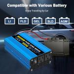SUNWHEEL 500W Pure Sine Wave Inverter, 12V DC to 110V/120V AC Car Power Inverter with 2 AC outlets and LCD Display