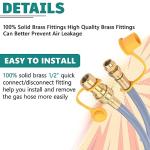 GasSaf 24 Feet 1/2" ID Natural Gas Hose with Quick Connect, Natural Gas Line for Gas Grill, Generator, Patio Heater and More