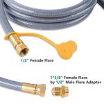 GasSaf 24 Feet 1/2" ID Natural Gas Hose with Quick Connect, Natural Gas Line for Gas Grill, Generator, Patio Heater and More