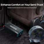 Renogy Inverter P2 3000 watt Pure Sine Wave Inverter, Solar Car Power Inverter 12V to 120V AC Converter for RV, Truck, Camping, Home Backup, Outdoor, Emergency, Off-Grid Living, 16.4FT Remote Control