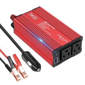 FOVAL 600W Power Inverter 12V DC to 110V AC Car Plug Adapter Outlet Converter with [65W PD USB-C] & [18W QC USB-A] Fast Charging Ports and 2 AC Outlets Car Power Inverter for Laptop Computer
