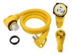 ONETAK 14-50P to SS2-50R 6FT Right Angle 90 Degree 120V/240 50 Amp 4 Prong Male to Twist Lock Receptacle Generator RV Marine Shore Boat Extension Cable Power Cord Adapter