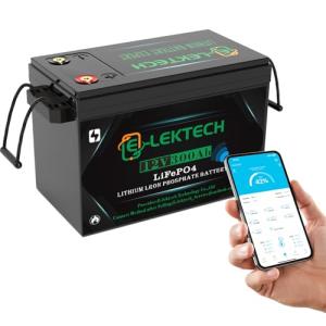 12V 300Ah LiFePO4 Lithium Battery Small Size, Built-in 200A BMS, Up to 10000 Cycles, Max. 2560W Power Output, Perfect for Off-Grid, RV, Golf Cart, Solar Power System, Home Backup