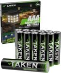 Taken AAA Batteries 12-Count, 720mWh Pre-Charged Solar Batteries for Outdoor Solar Lights, Garden Lights, String Lights, Sidewalk Pathway Lights (1.2V NiMH 600mAh)
