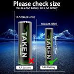 Taken AAA Batteries 12-Count, 720mWh Pre-Charged Solar Batteries for Outdoor Solar Lights, Garden Lights, String Lights, Sidewalk Pathway Lights (1.2V NiMH 600mAh)
